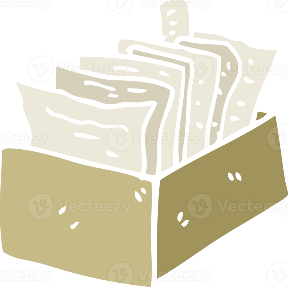 cartoon doodle box of files png