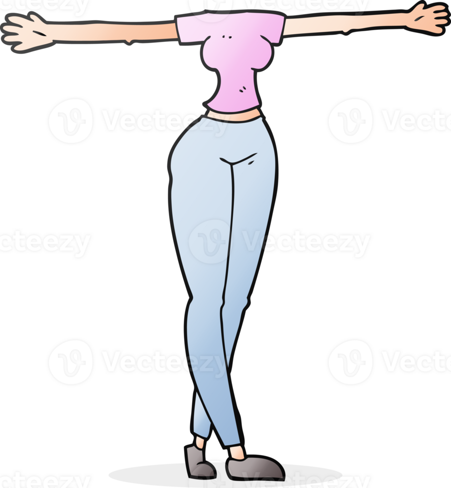 cartoon female body with wide arms png