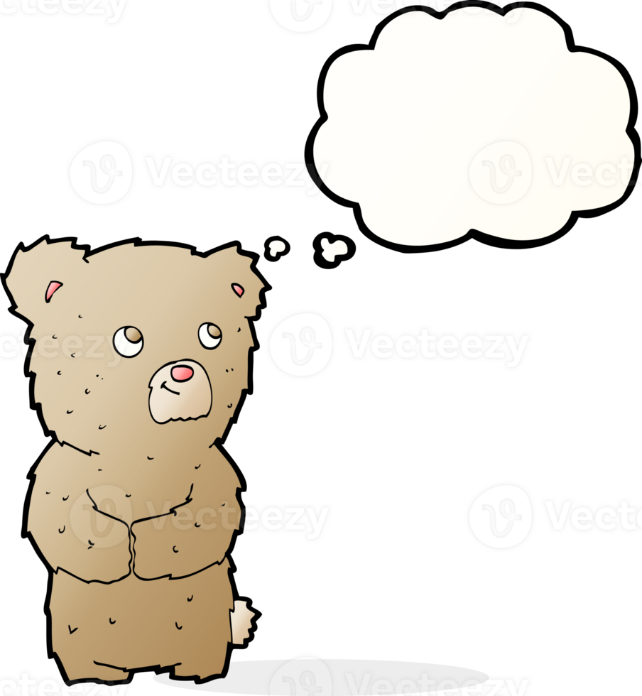 cartoon teddy bear with thought bubble png