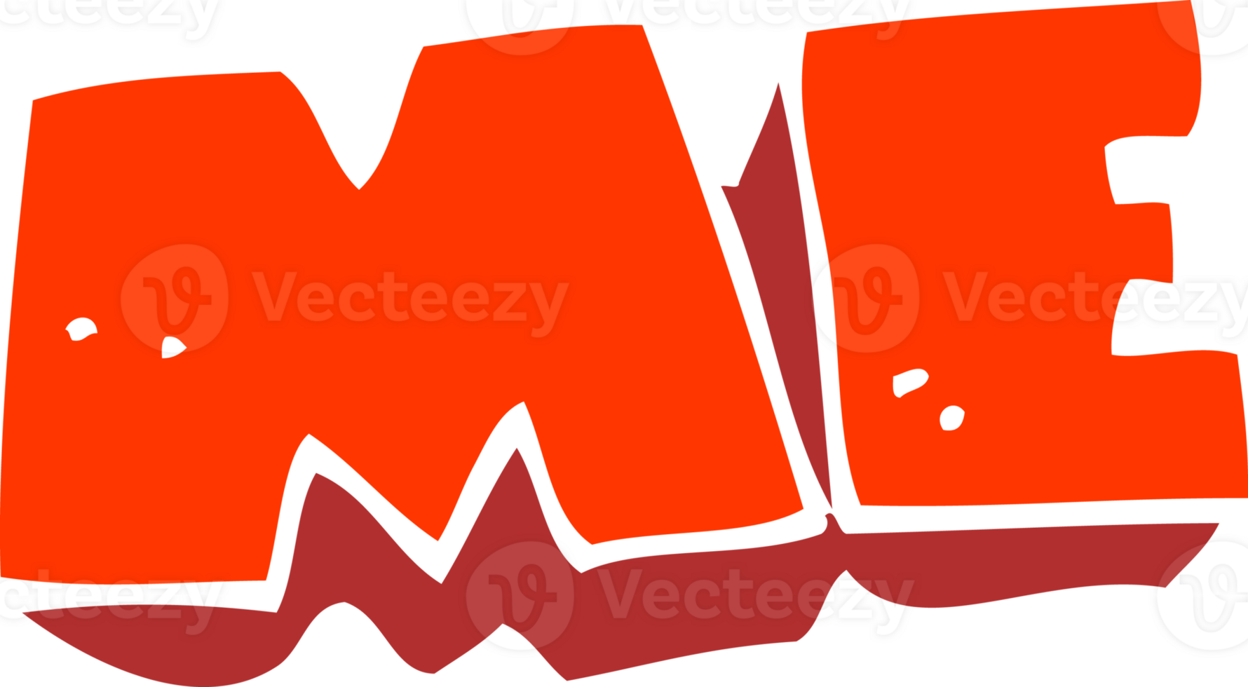 flat color illustration of a cartoon ME symbol png