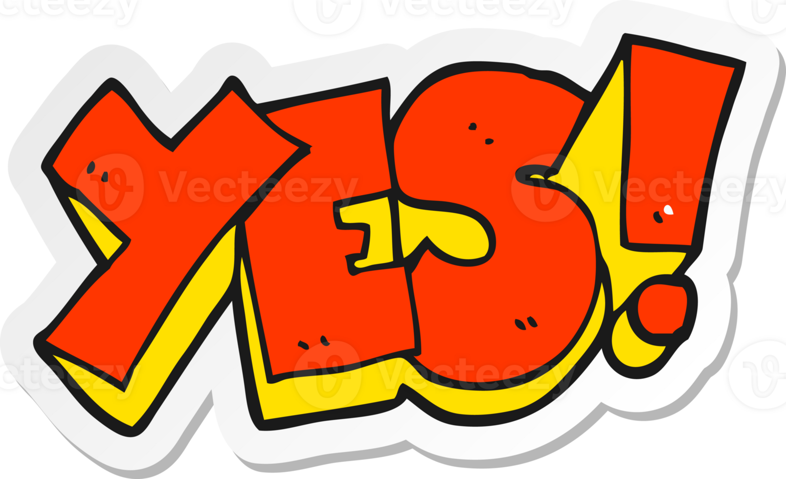 sticker of a cartoon yes symbol png