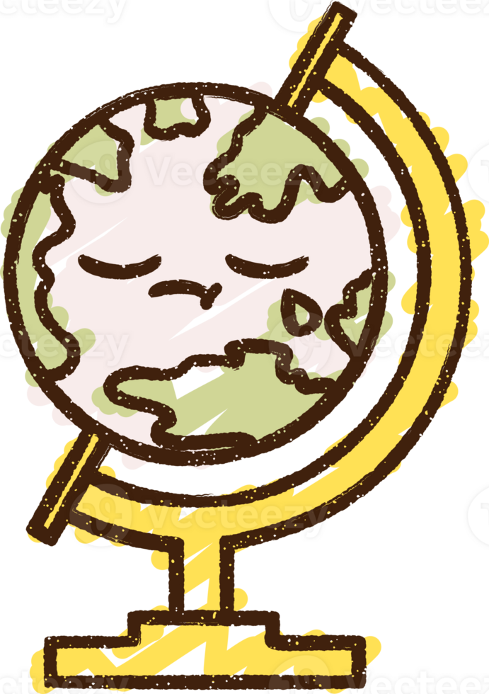 Globe Map Chalk Drawing png