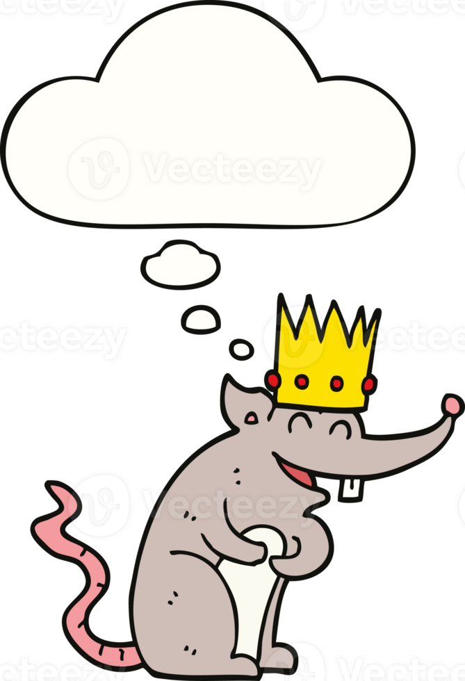 cartoon rat king laughing and thought bubble png