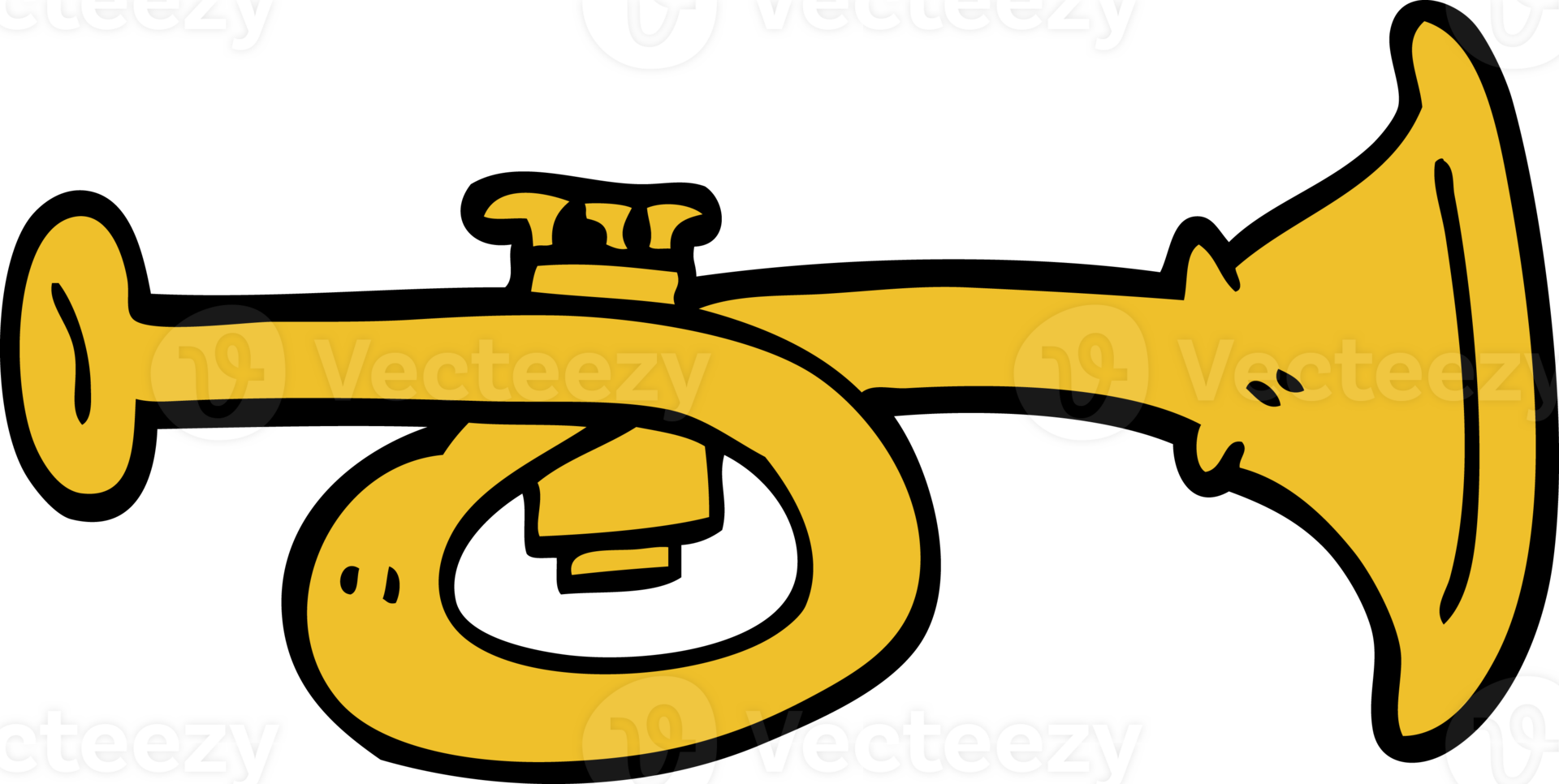 cartoon doodle brass horn png
