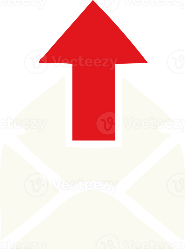 flat color retro cartoon email sign png