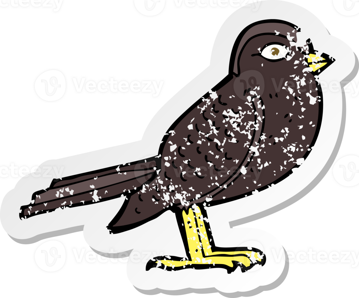 retro distressed sticker of a cartoon garden bird png