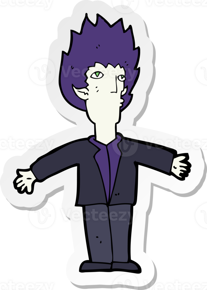 sticker of a cartoon vampire png