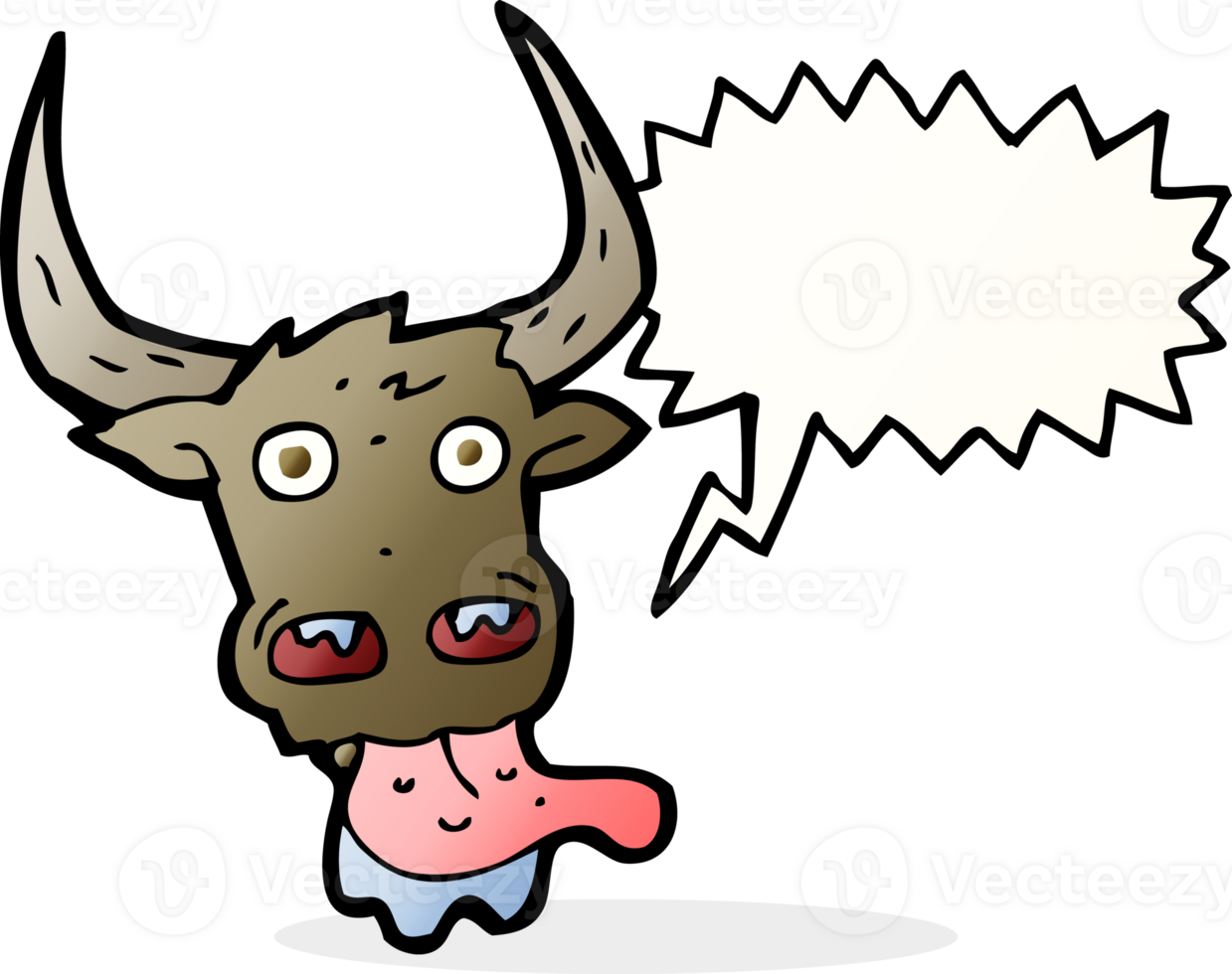 cartoon cow face with speech bubble png