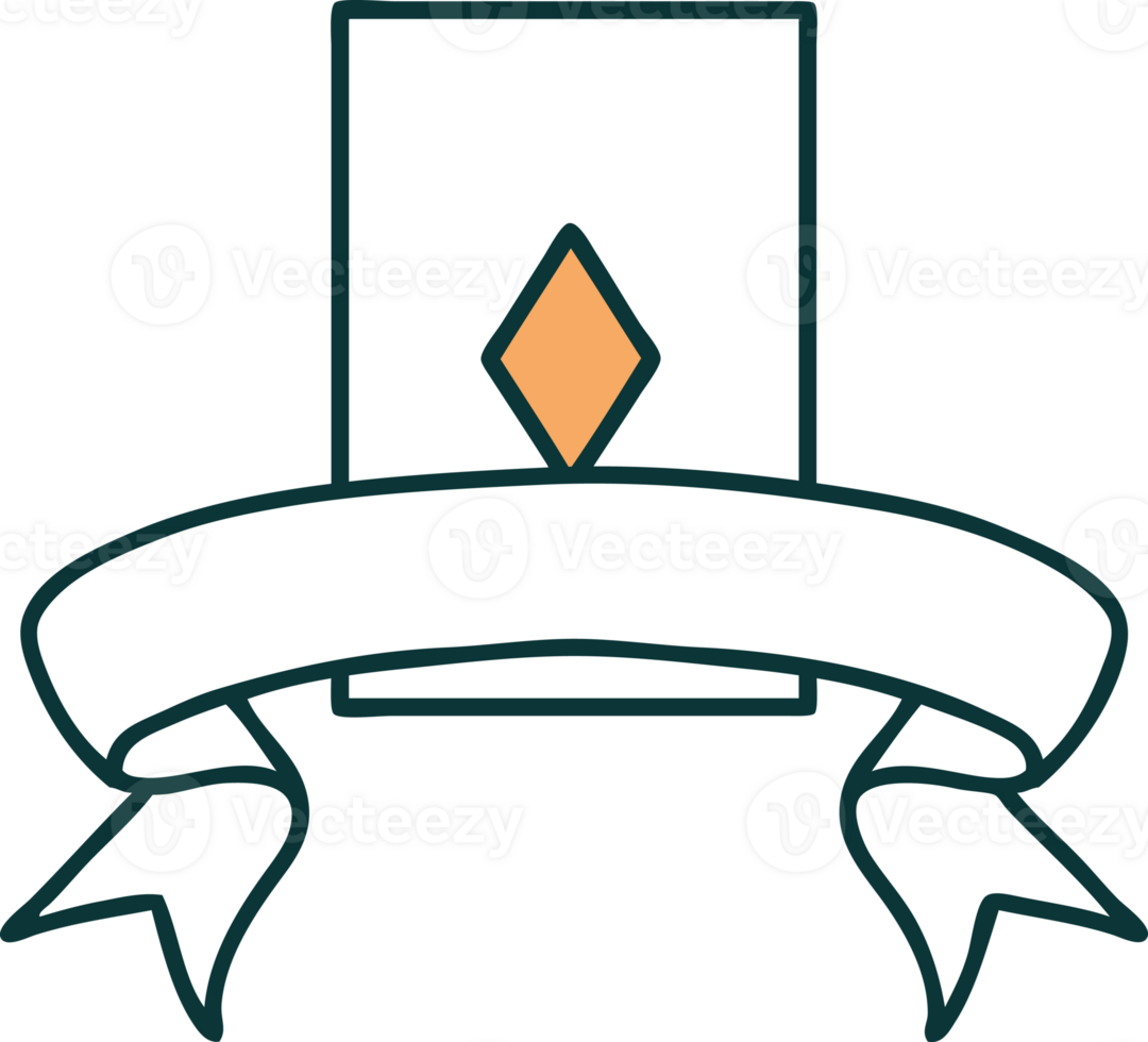 tattoo with banner of the ace of diamonds png