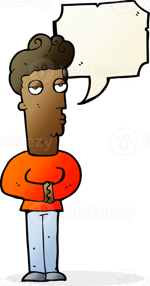 cartoon arrogant man with speech bubble png