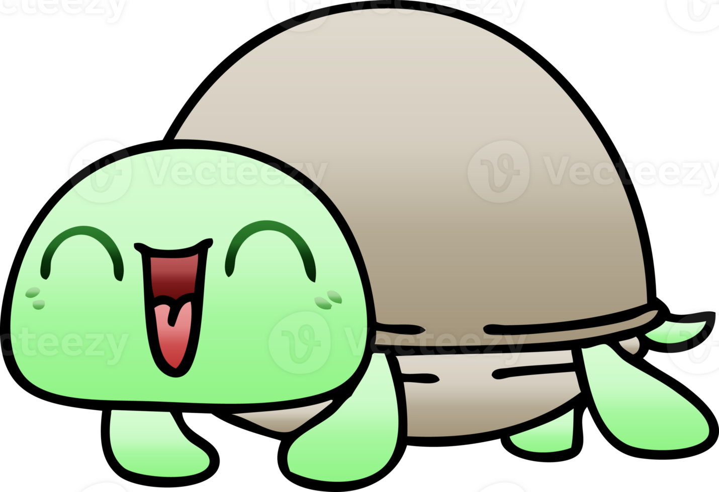 quirky gradient shaded cartoon turtle png