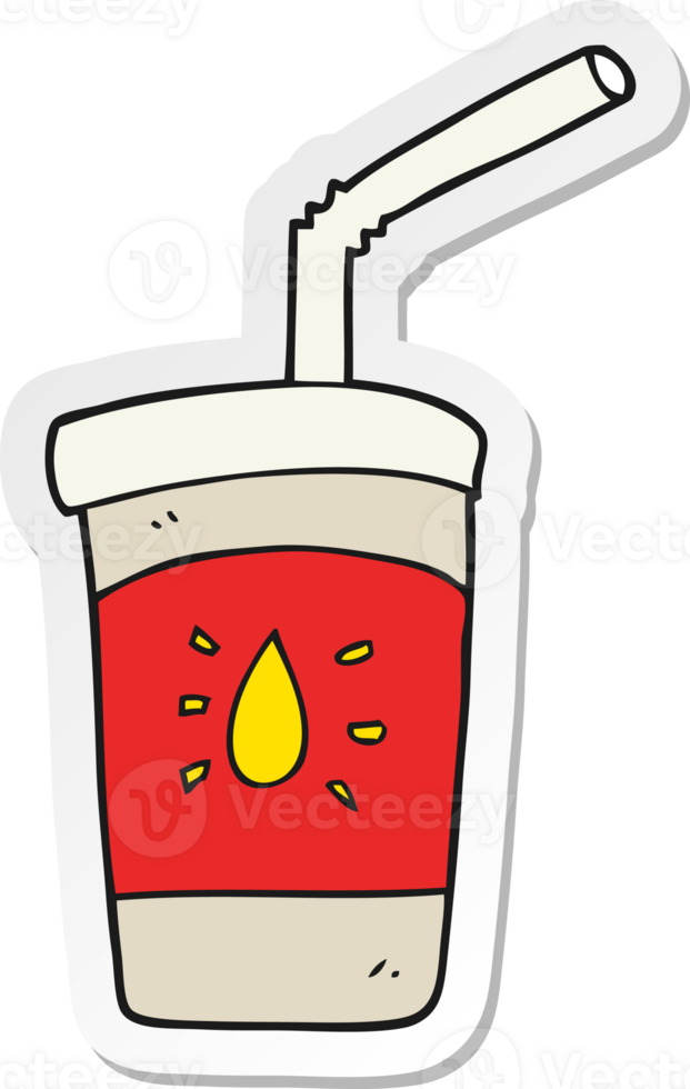 sticker of a cartoon soda drink png