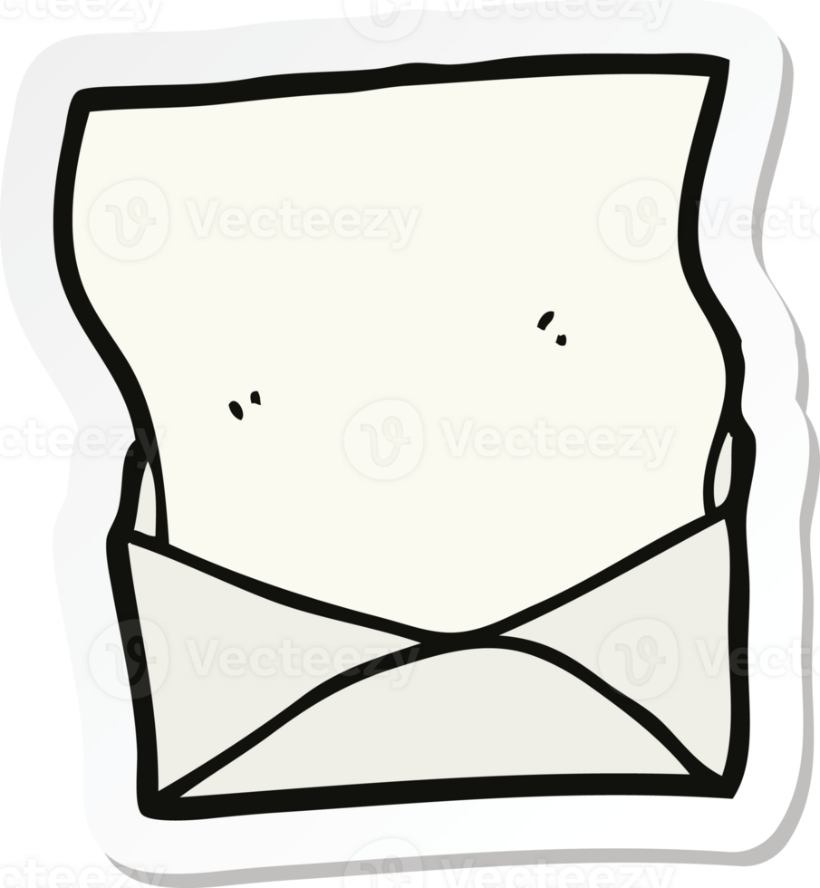 sticker of a cartoon letter and envelope png
