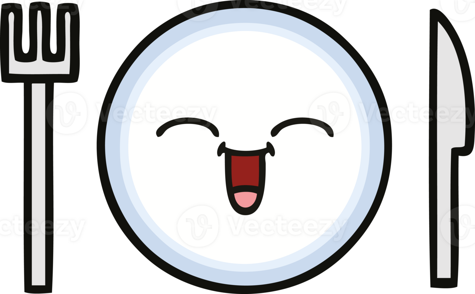 cute cartoon dinner plate png