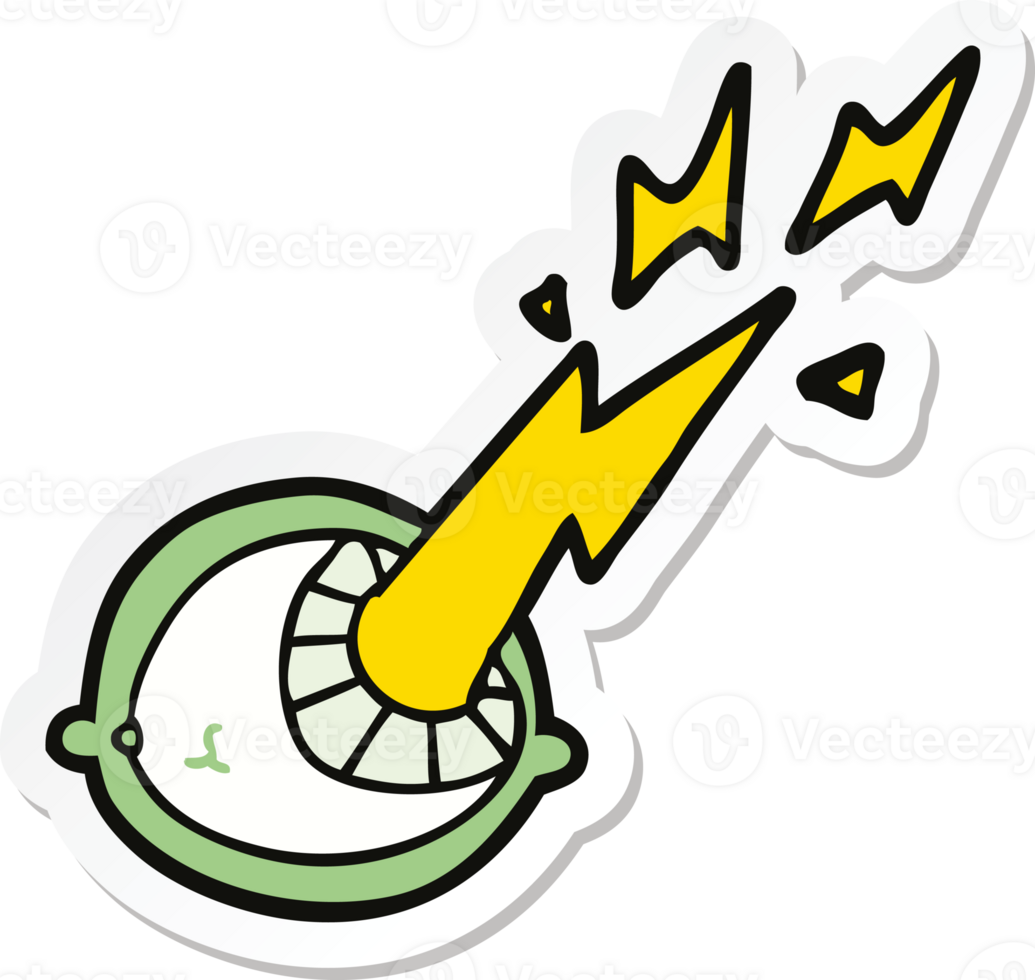 sticker of a cartoon spooky magic eyeball png