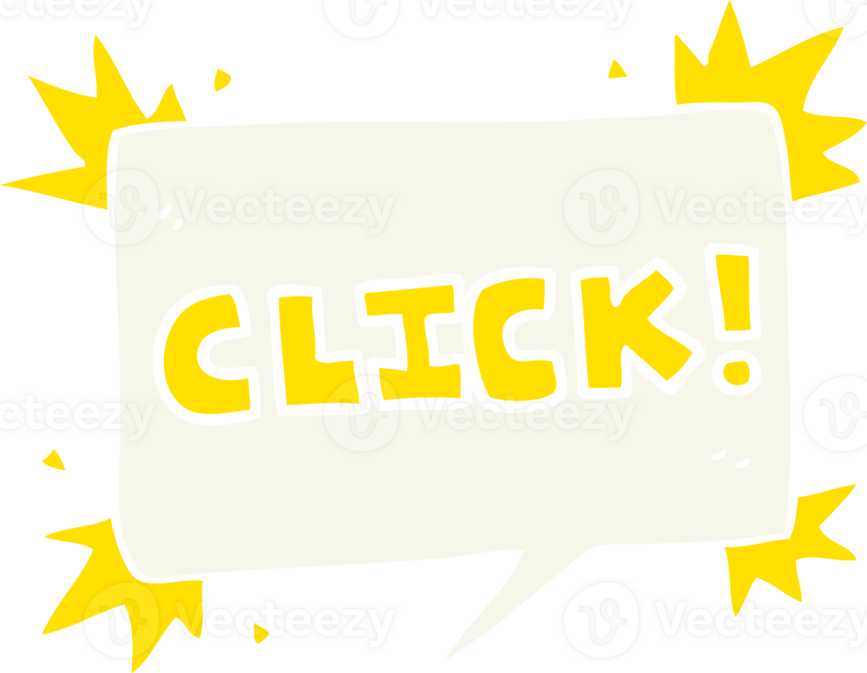 flat color illustration of a cartoon click sign png
