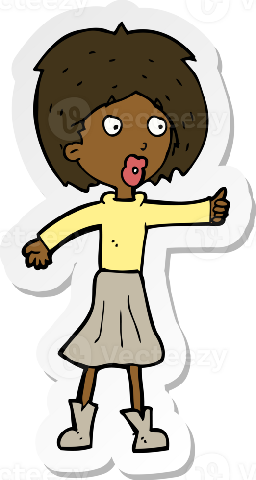sticker of a cartoon woman png