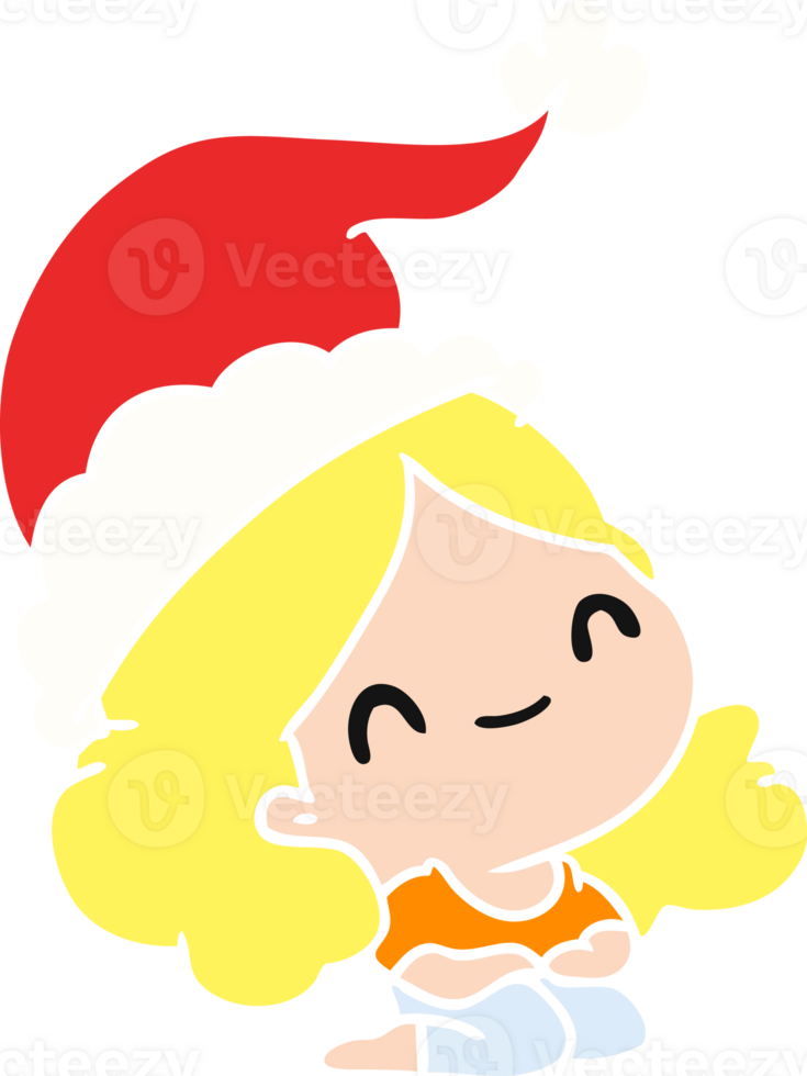 Weihnachtskarikatur von kawaii Mädchen png