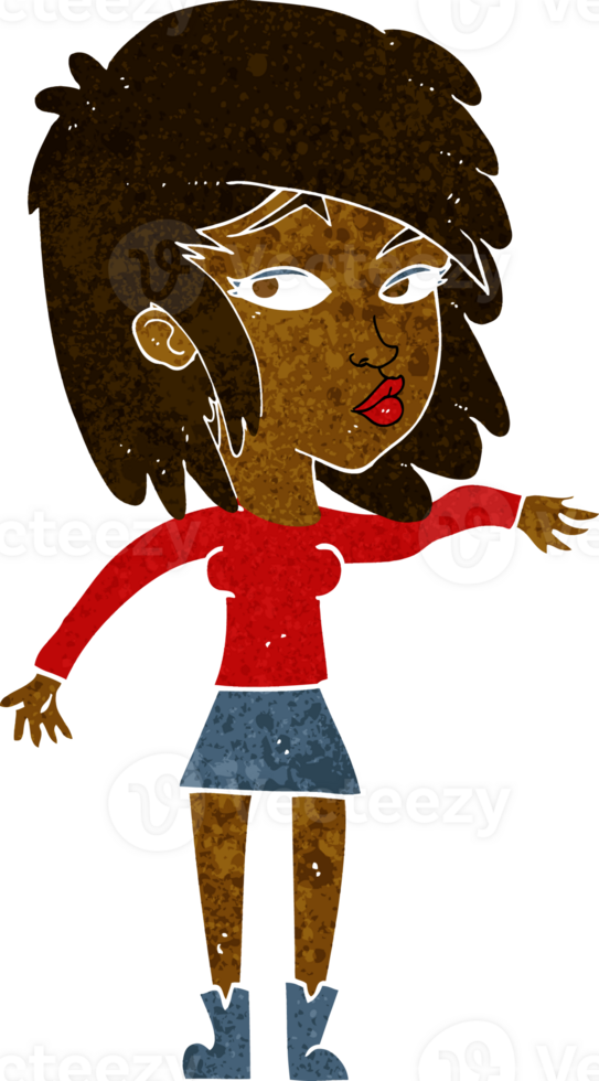 cartoon woman playing it cool png