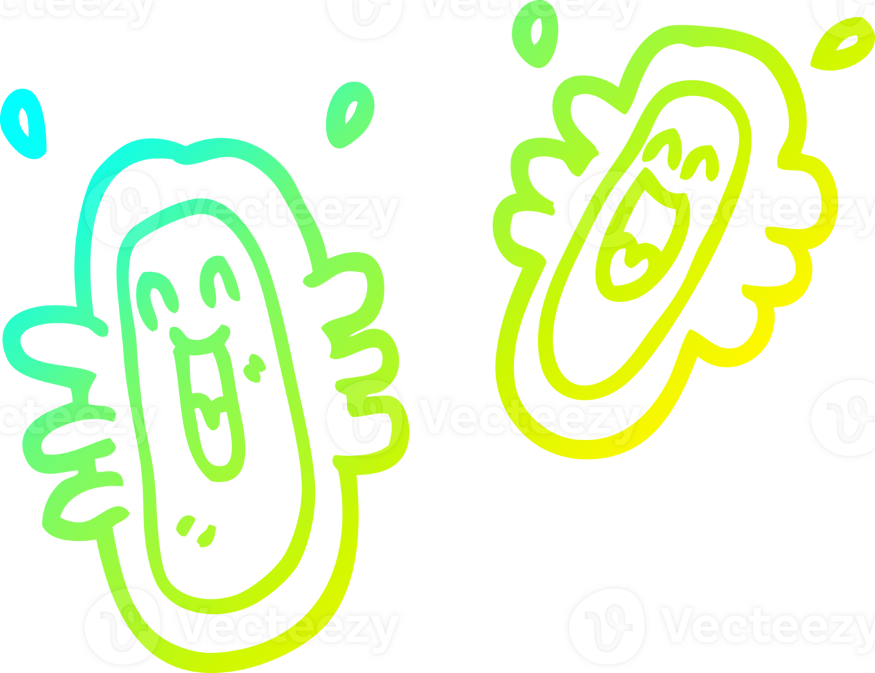 cold gradient line drawing cartoon blood cells png