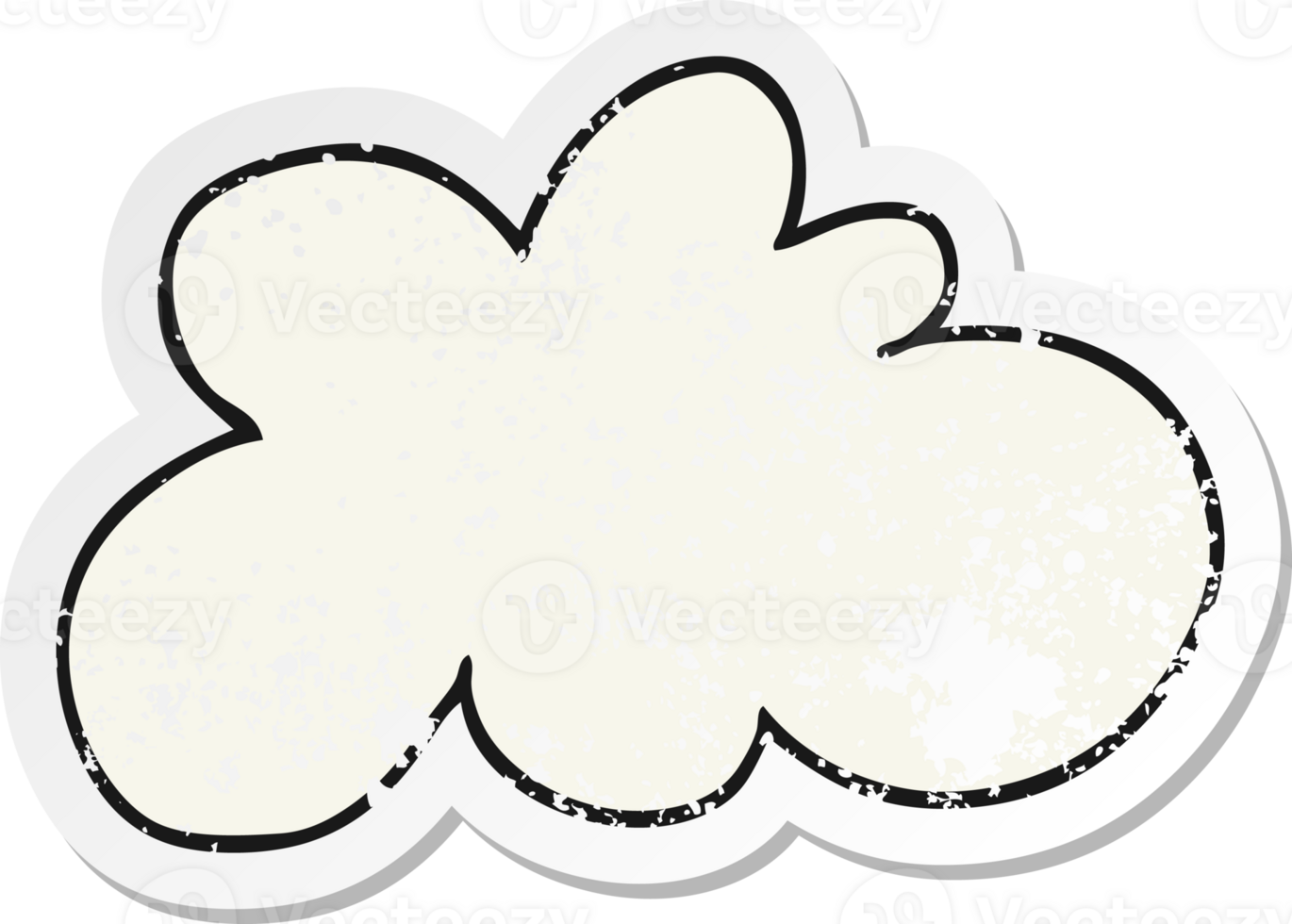 distressed sticker of a cartoon decorative cloud symbol png