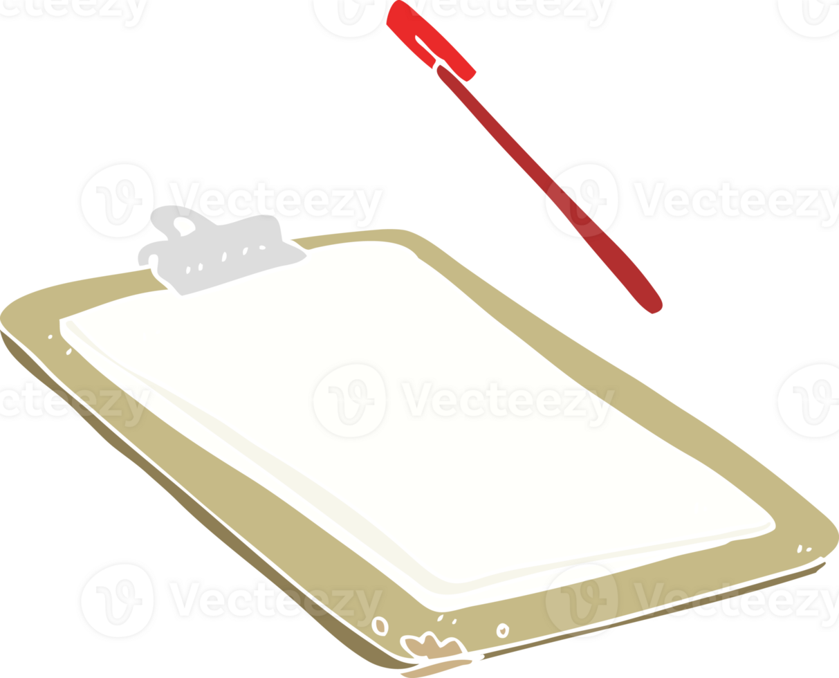 flat color illustration of a cartoon clip board png