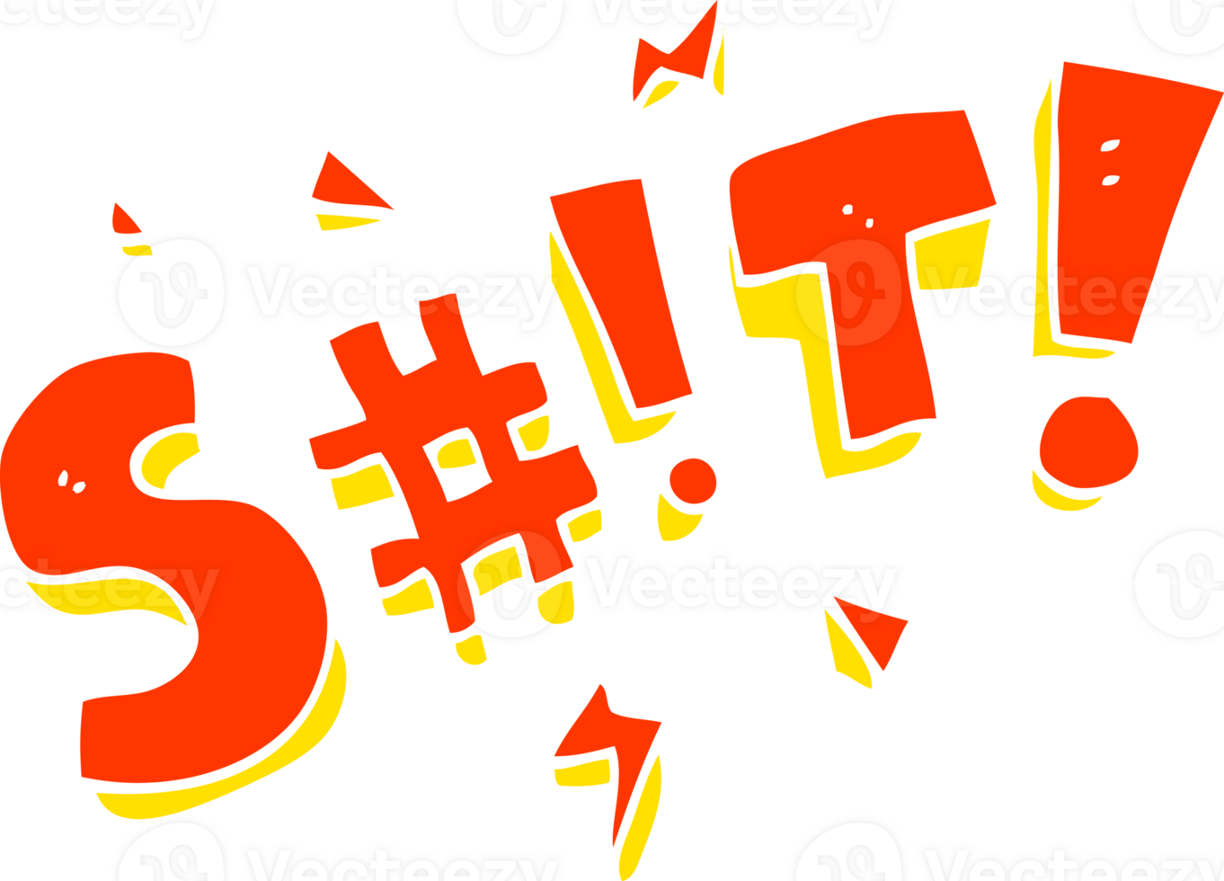 flat color illustration of a cartoon obscured swearword png