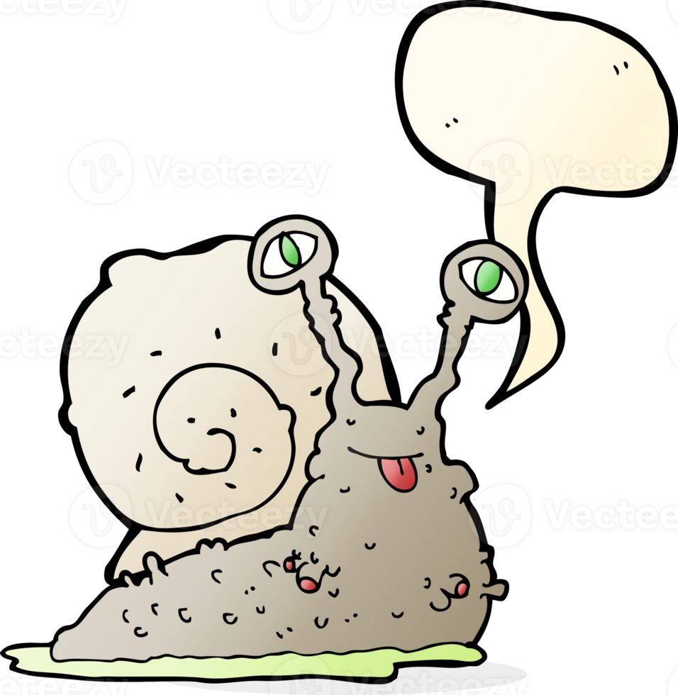 cartoon gross slug with speech bubble png