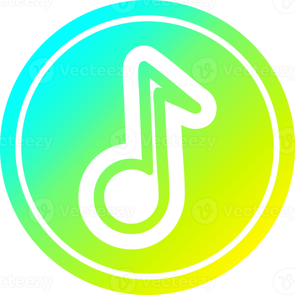 musical note circular in cold gradient spectrum png