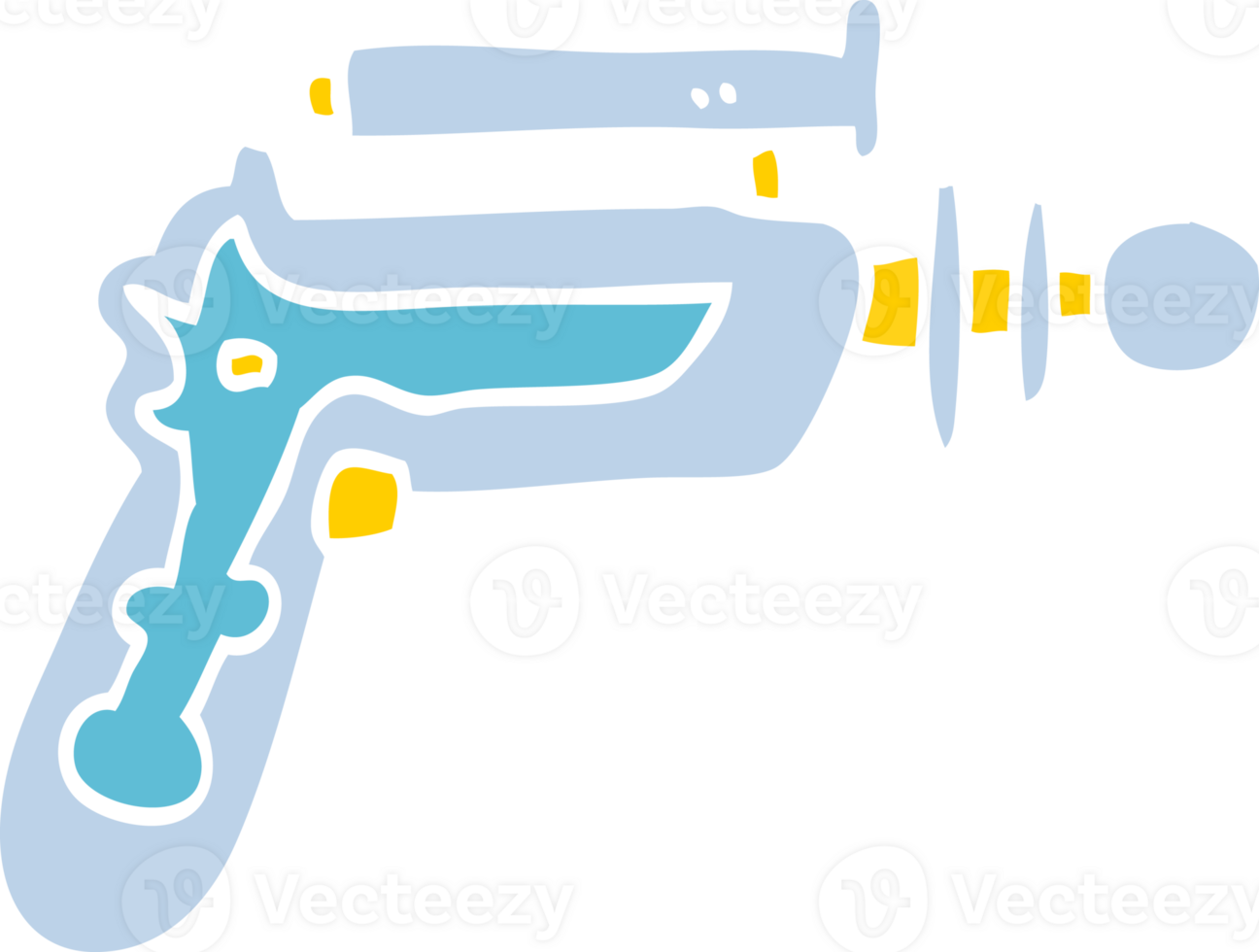 flat color illustration cartoon ray gun png