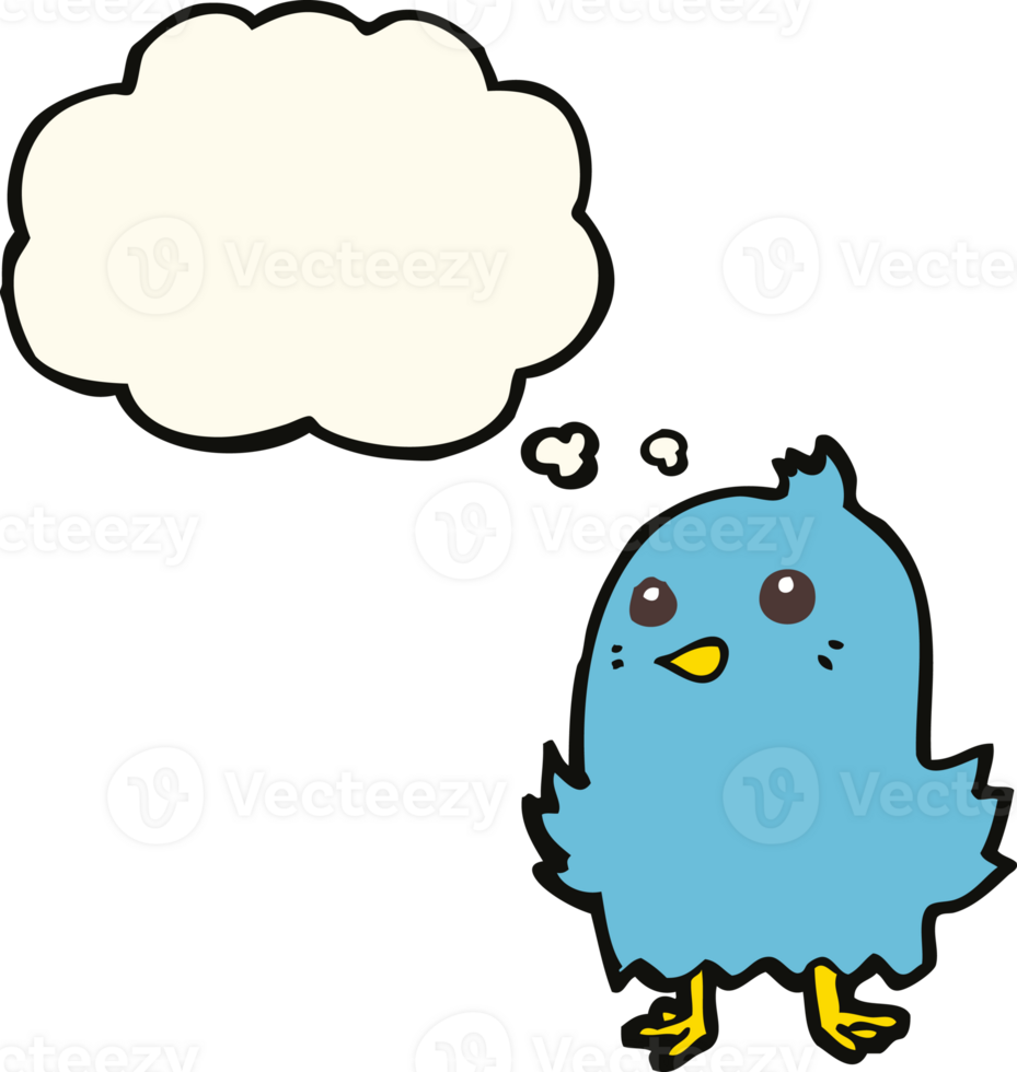 cartoon bird with thought bubble png