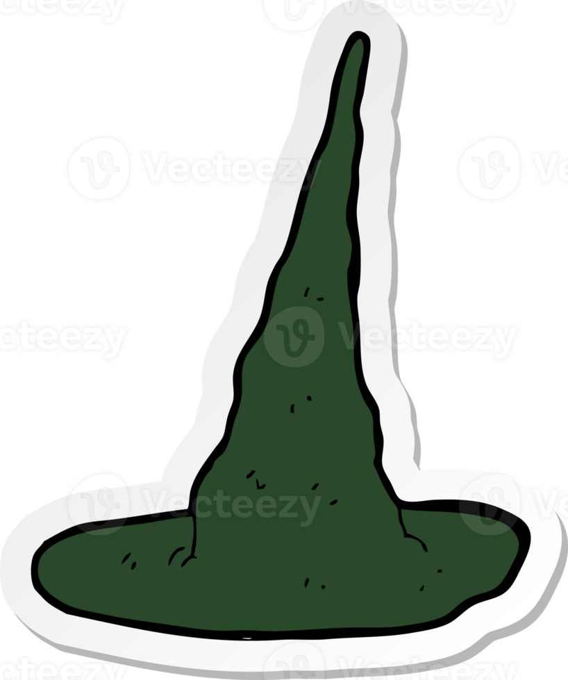 sticker of a cartoon spooky witch hat png
