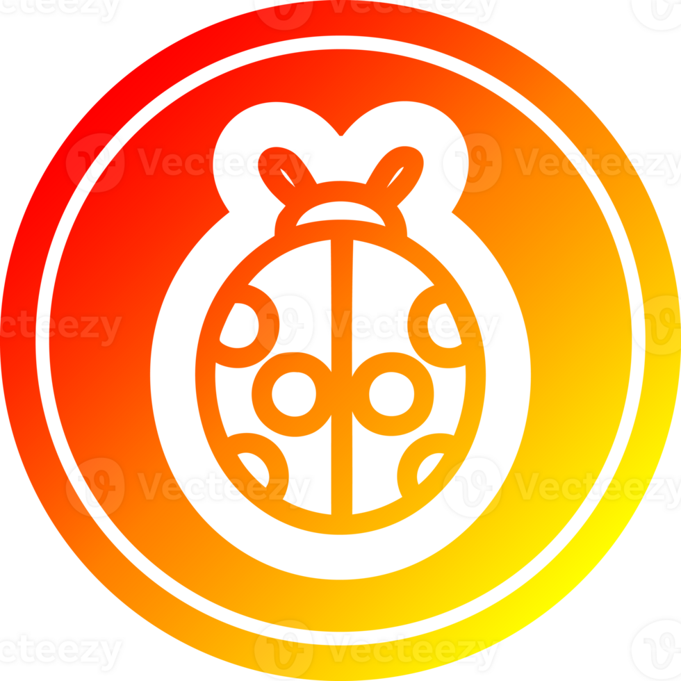 cute ladybug in hot gradient spectrum png