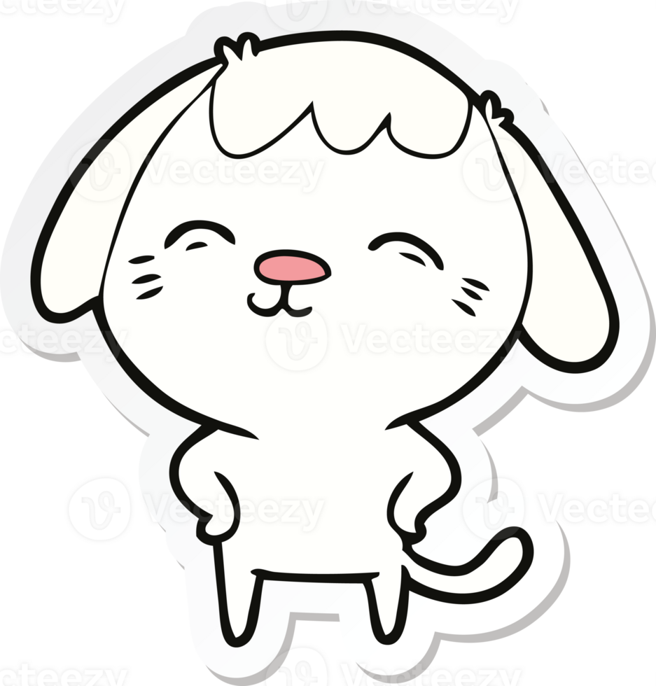 sticker of a happy cartoon dog png