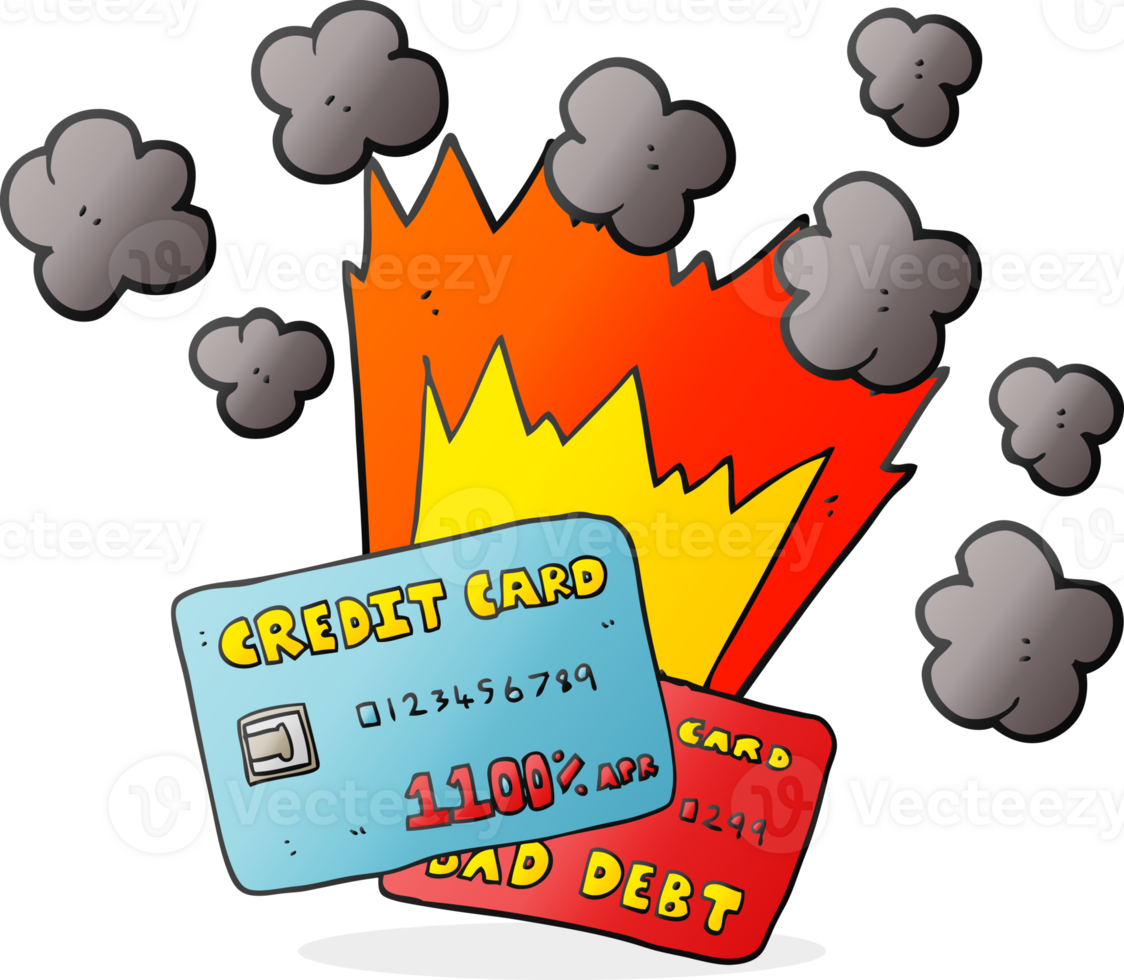 cartoon credit card debt png