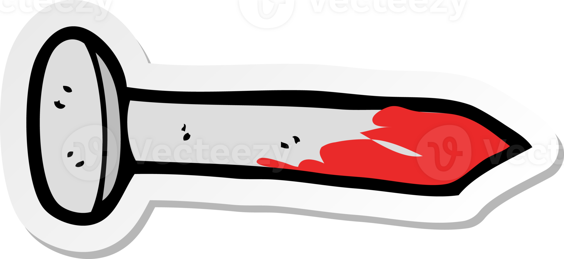 sticker of a cartoon bloody nail png