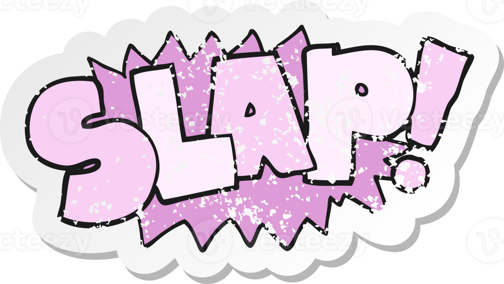 retro distressed sticker of a cartoon slap symbol png