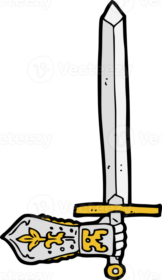 cartoon sword and hand png