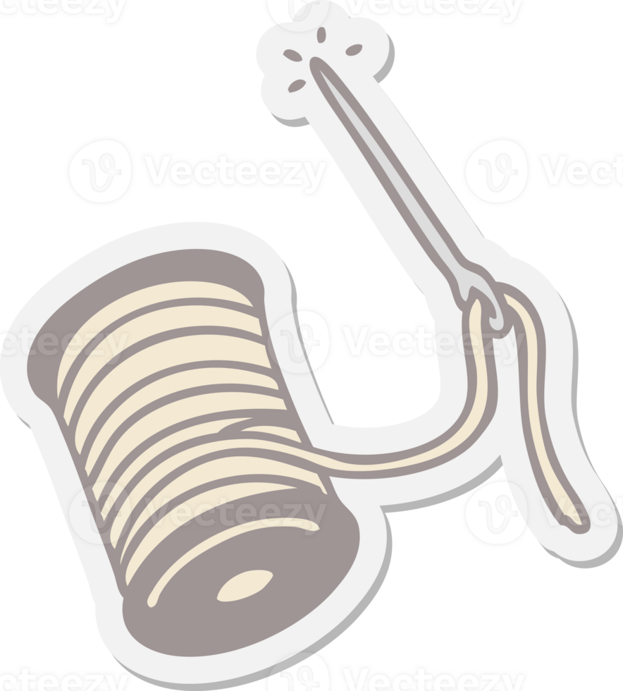 autocollant aiguille et fil png