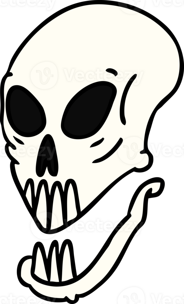 cartoon doodle of a skull head png