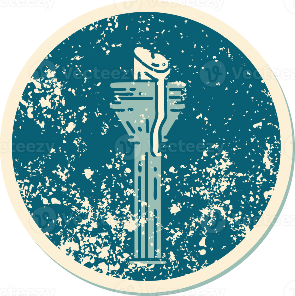 distressed sticker tattoo style icon of a candelabra png