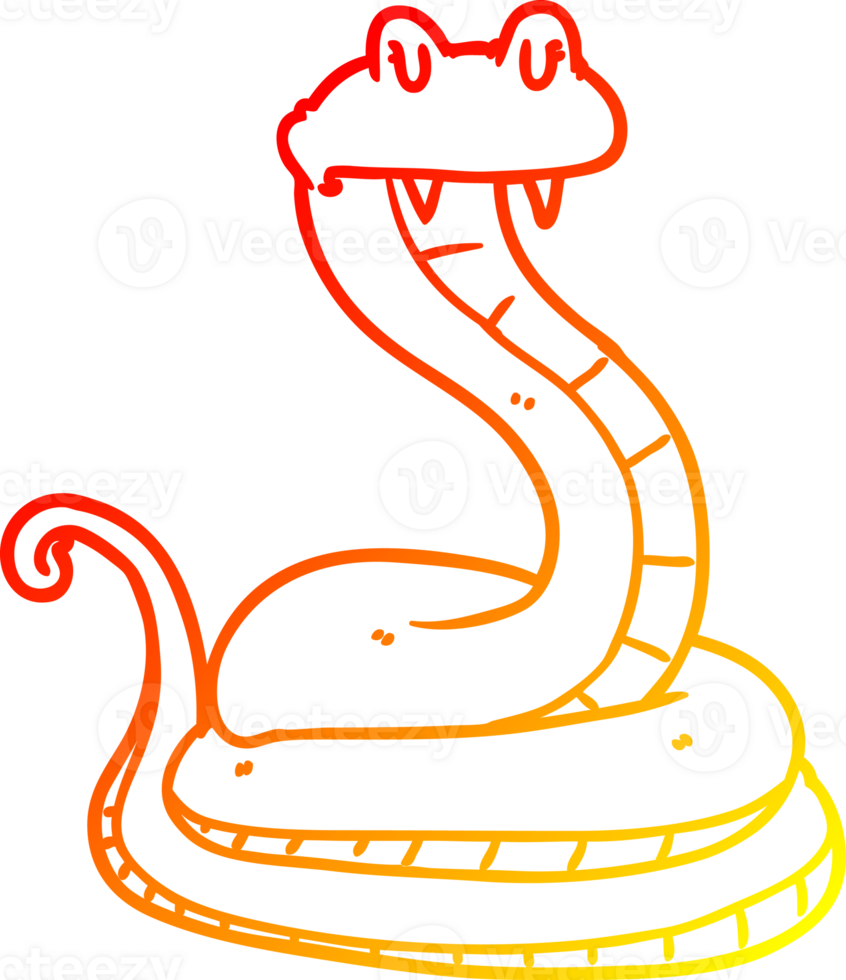 warm gradient line drawing cartoon snake png