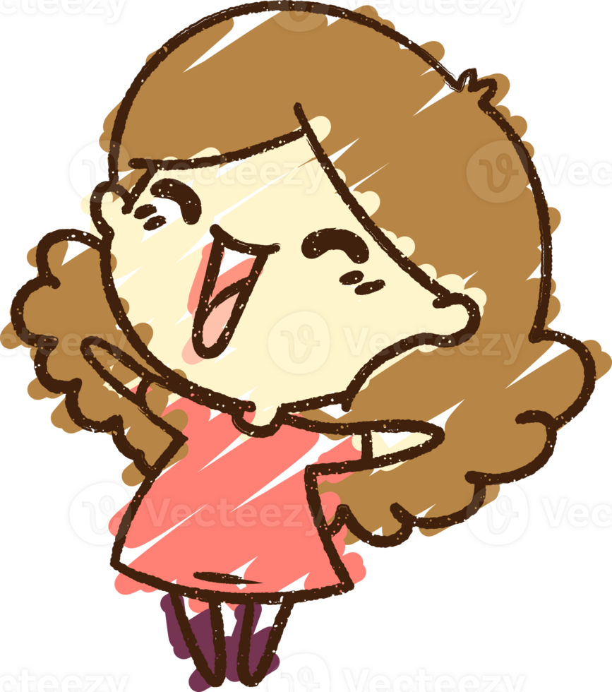 Woman Singing Chalk Drawing png