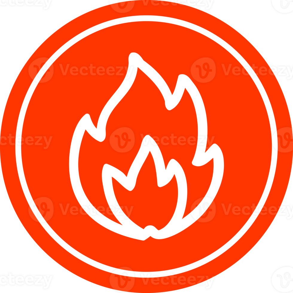 simple flame circular icon png