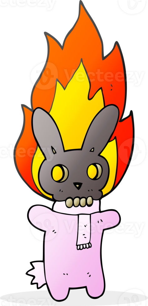 cartoon flaming skull rabbit png
