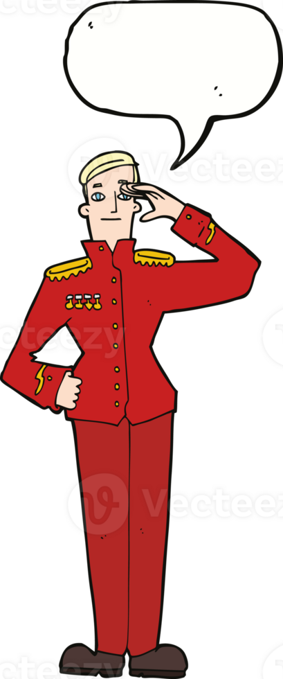 cartoon military man in dress uniform with speech bubble png