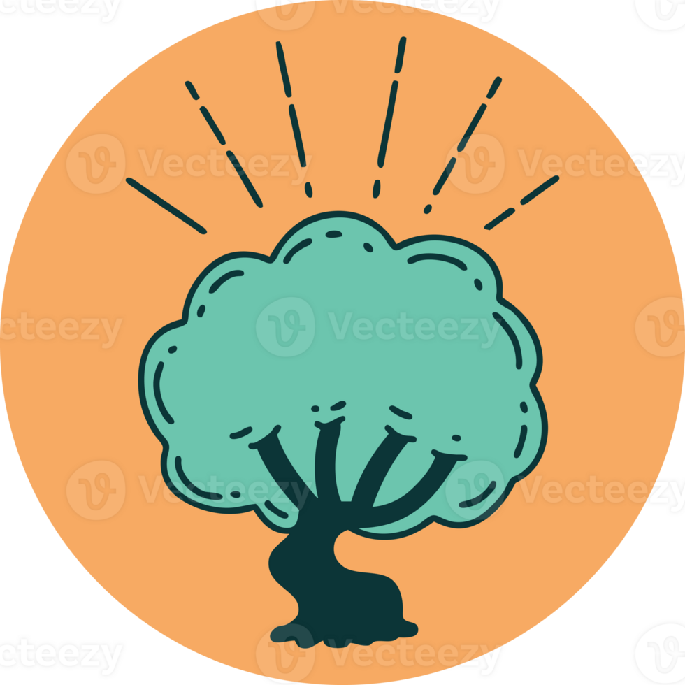 icon of tattoo style tree png