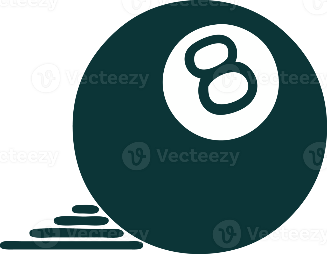tattoo style icon of a 8 ball png