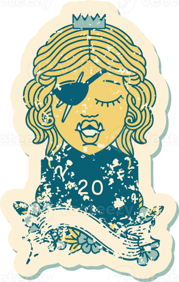 orc rogue character with natural twenty dice roll illustration png