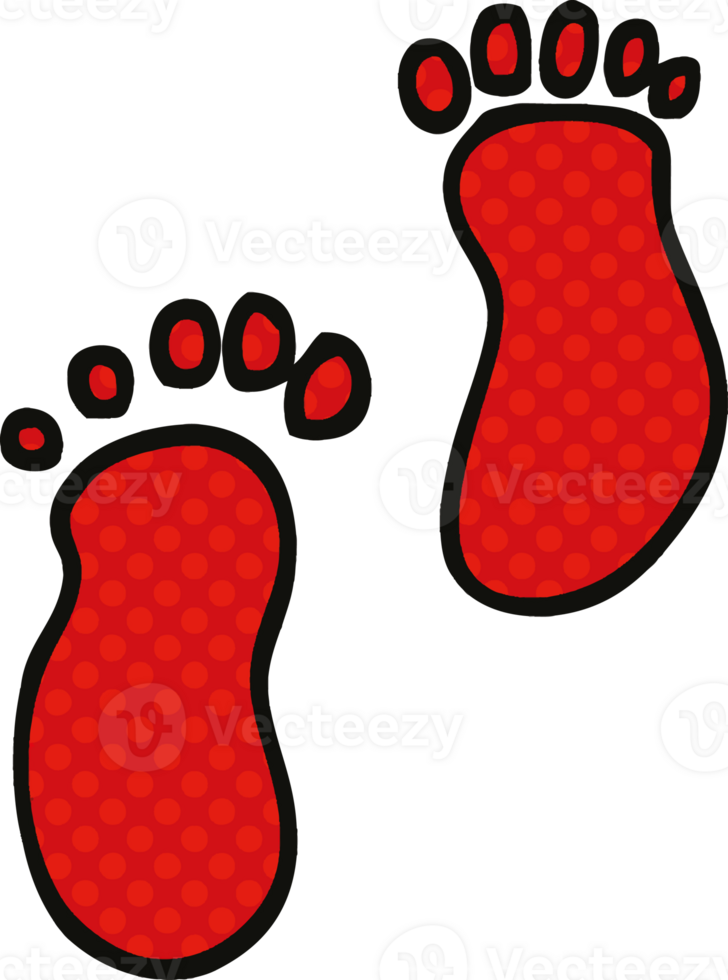 comic book style cartoon foot prints png